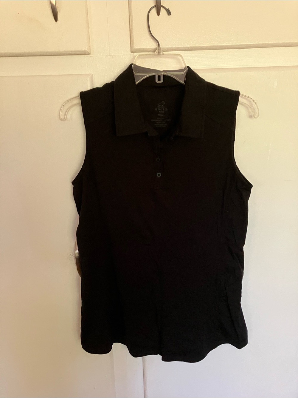Women's Black Sleeveless Polo Tank Top - Performance Knit